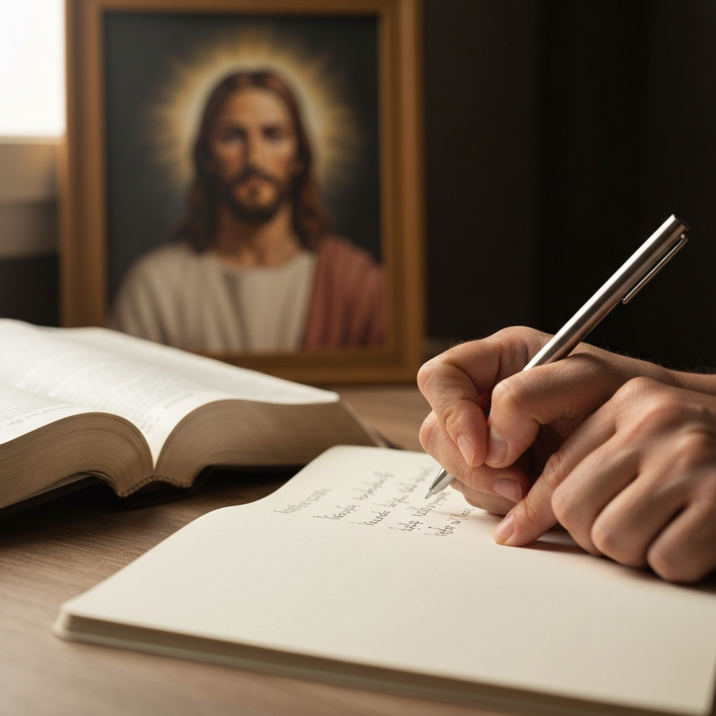 Open Bible with highlighted verse